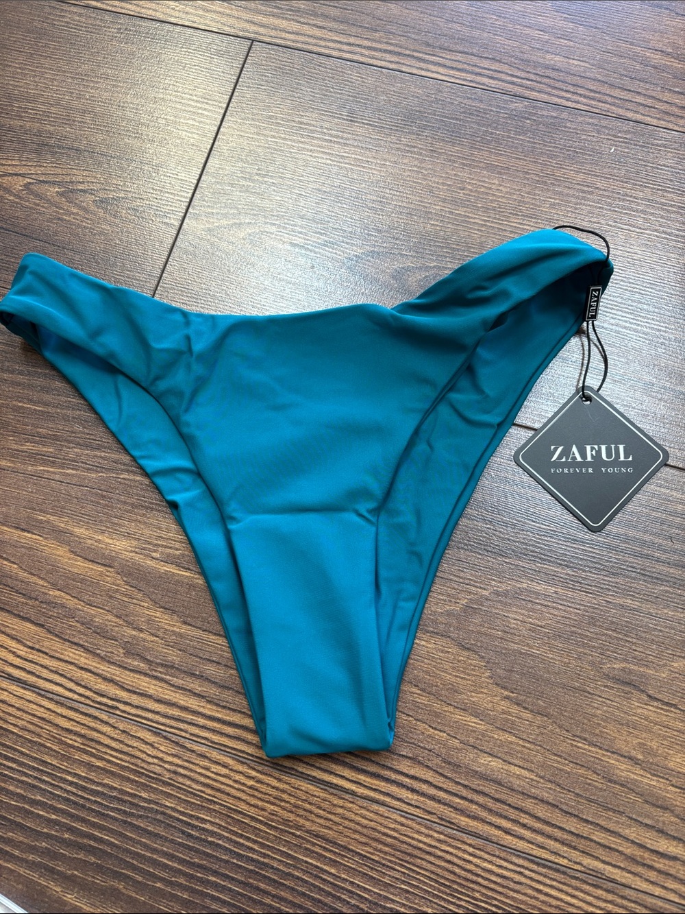 Zaful Teal High-Cut Bikini Bottom - Women Swim